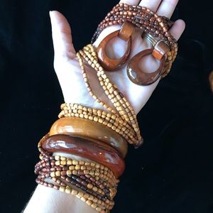 Hawaiian KOA wooden jewelry bangles, beads & bobs
